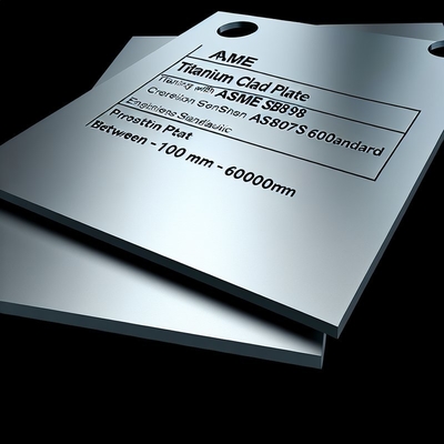 Plaque plaquée en titane standard ASME SB898 de 100 mm à 6000 mm avec nuance de métal plaqué 2207 pour des solutions résistantes à la corrosion