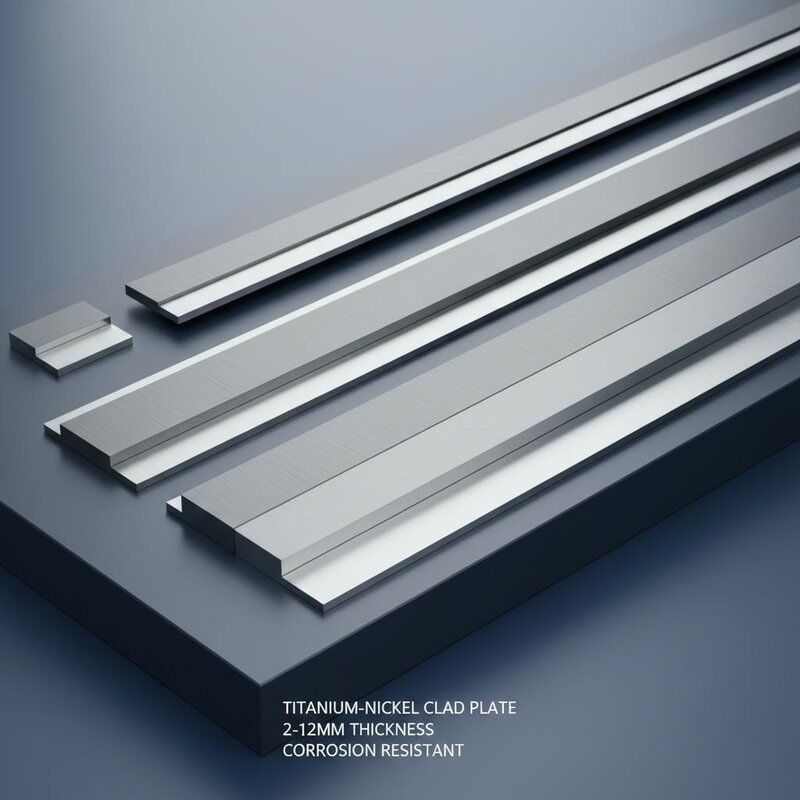 Épaisseur de 2 à 12 mm Plaque revêtue de titane avec nickel Matériau métallique revêtu Longueur allant de 100 mm à 6000 mm pour résistance à la corrosion